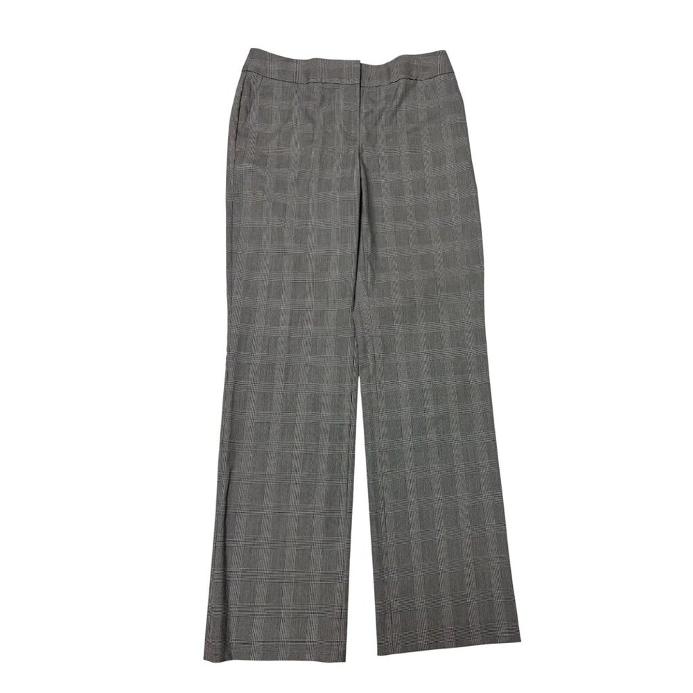 Liz Claiborne NY Jackie Black White Plaid Straight Leg Womens Dress Pants Size 4
